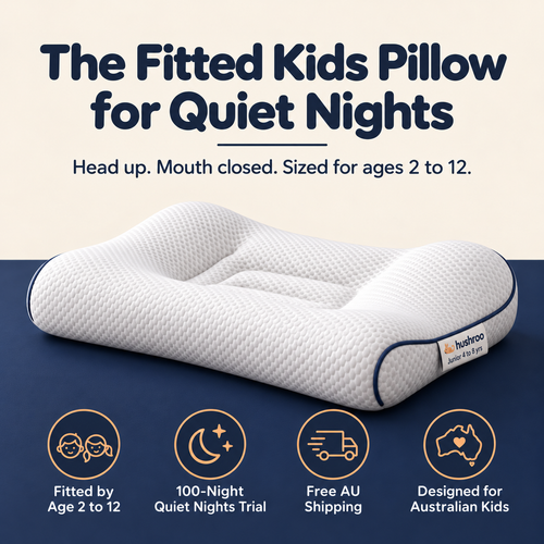 Hushroo Quiet Night Pillow — the fitted kids pillow for quiet nights
